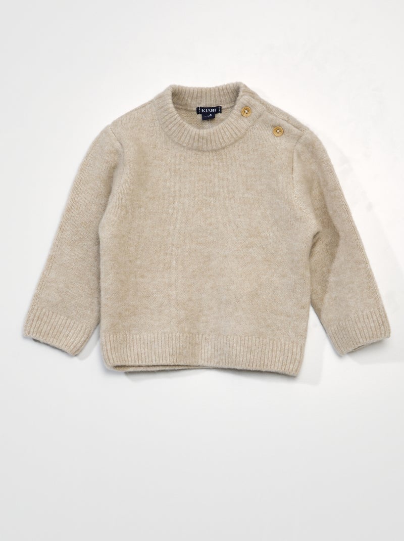 Pullover in maglia morbida BEIGE - Kiabi