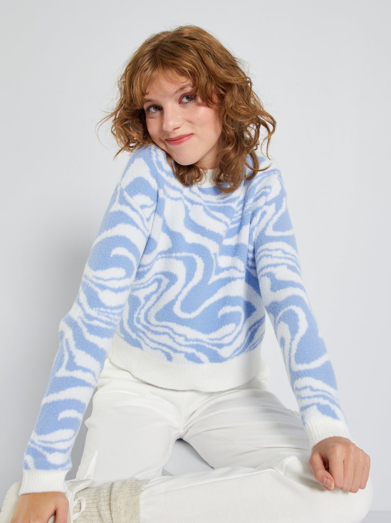 Pullover in maglia morbida con stampa marmorizzata VIOLA - Kiabi