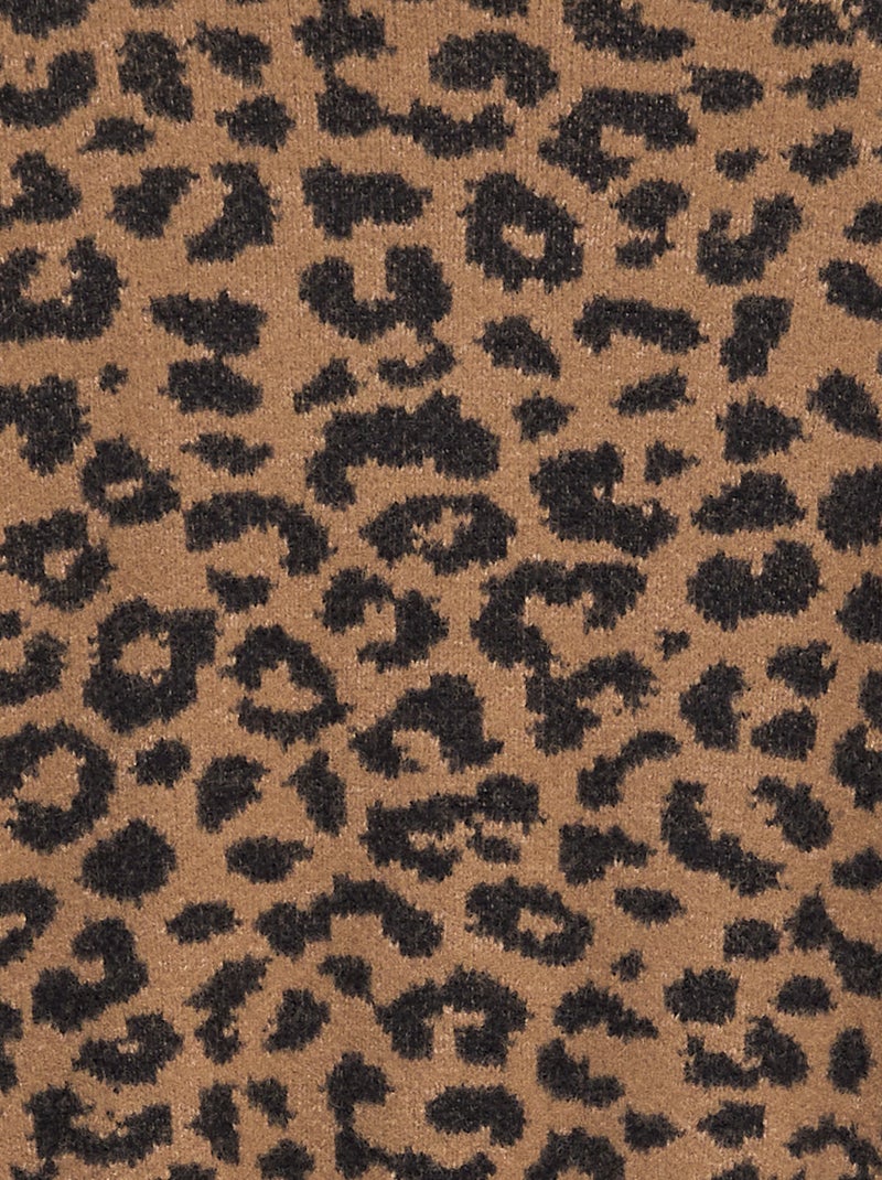 Pullover in maglia morbida leopardata 'JDY' MARRONE - Kiabi