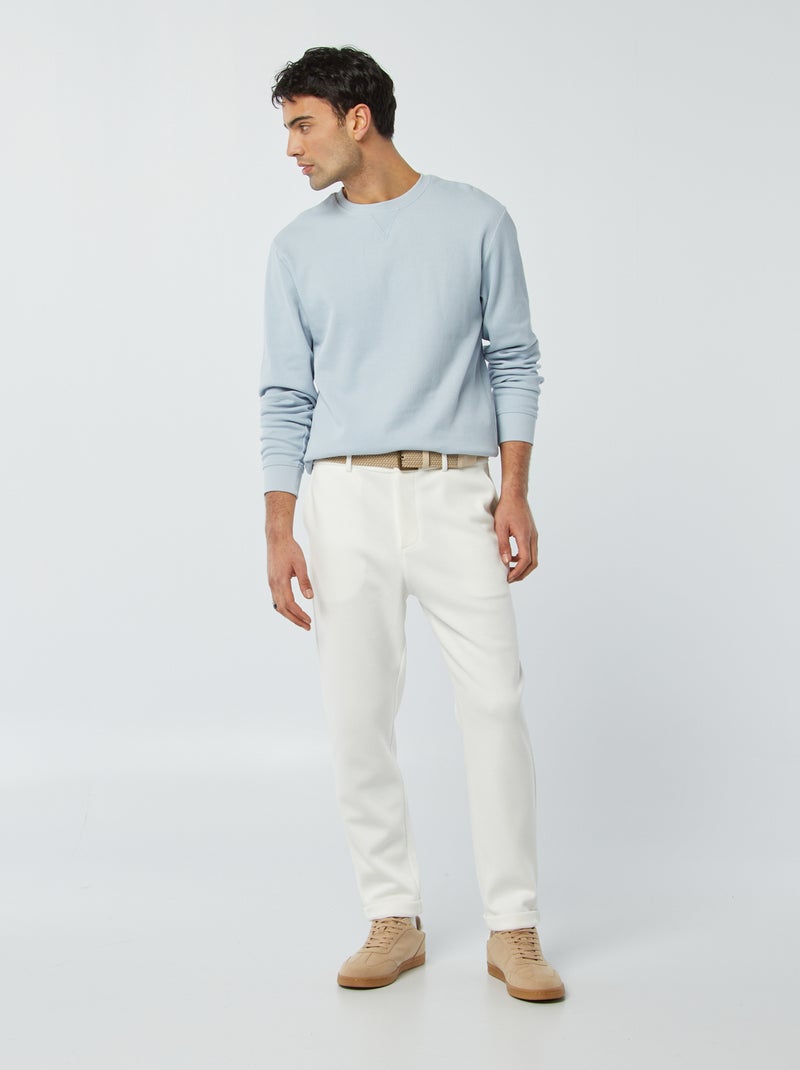 Pullover in maglia piqué scollo tondo BLU - Kiabi