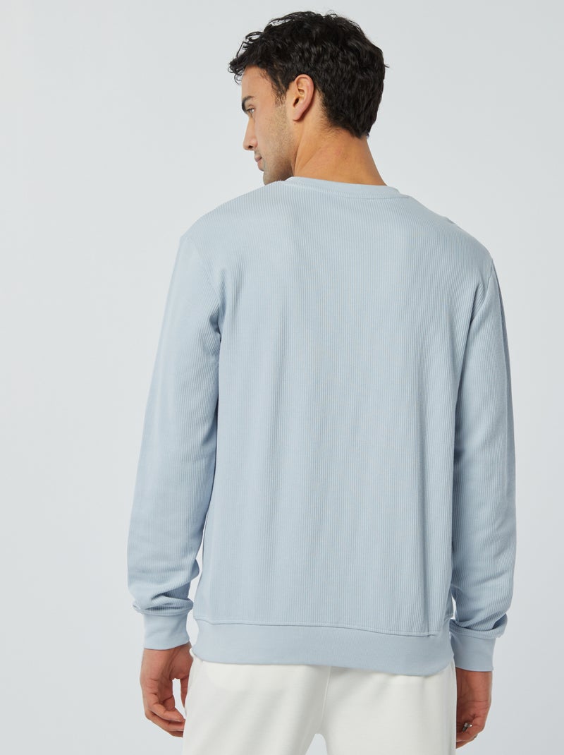 Pullover in maglia piqué scollo tondo BLU - Kiabi