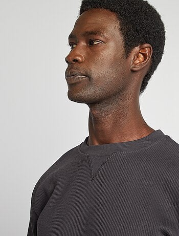 Pullover in maglia piqué scollo tondo