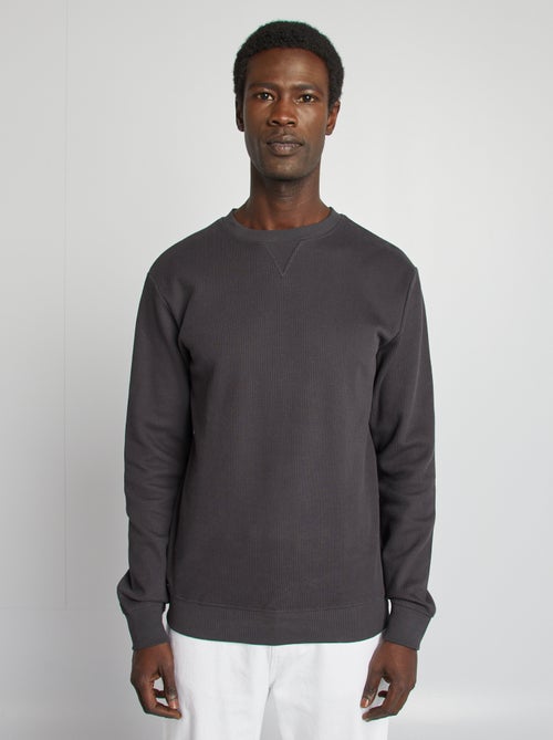 Pullover in maglia piqué scollo tondo - Kiabi