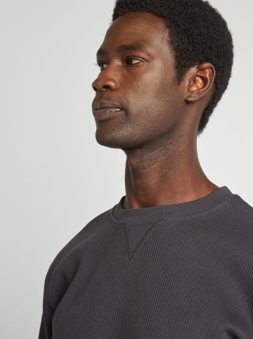 Pullover in maglia piqué scollo tondo - Kiabi