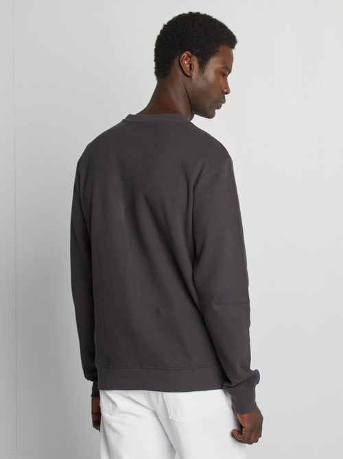 Pullover in maglia piqué scollo tondo - Kiabi