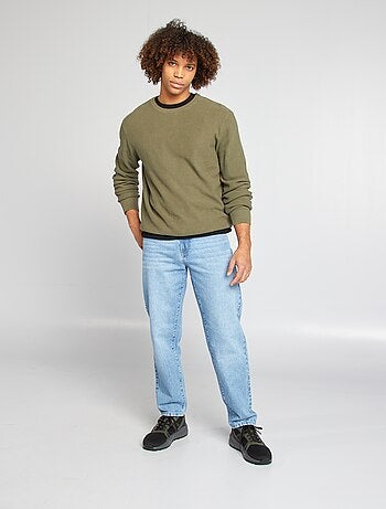 Pullover in maglia piqué scollo tondo
