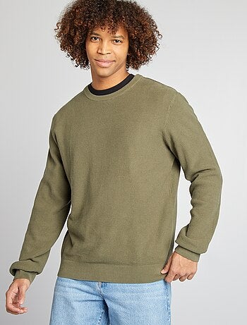 Pullover in maglia piqué scollo tondo