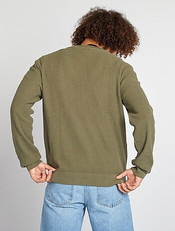 Pullover in maglia piqué scollo tondo