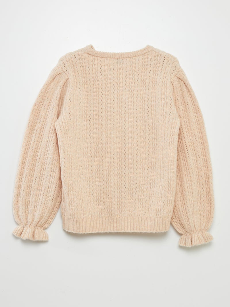 Pullover in maglia pointelle BEIGE - Kiabi