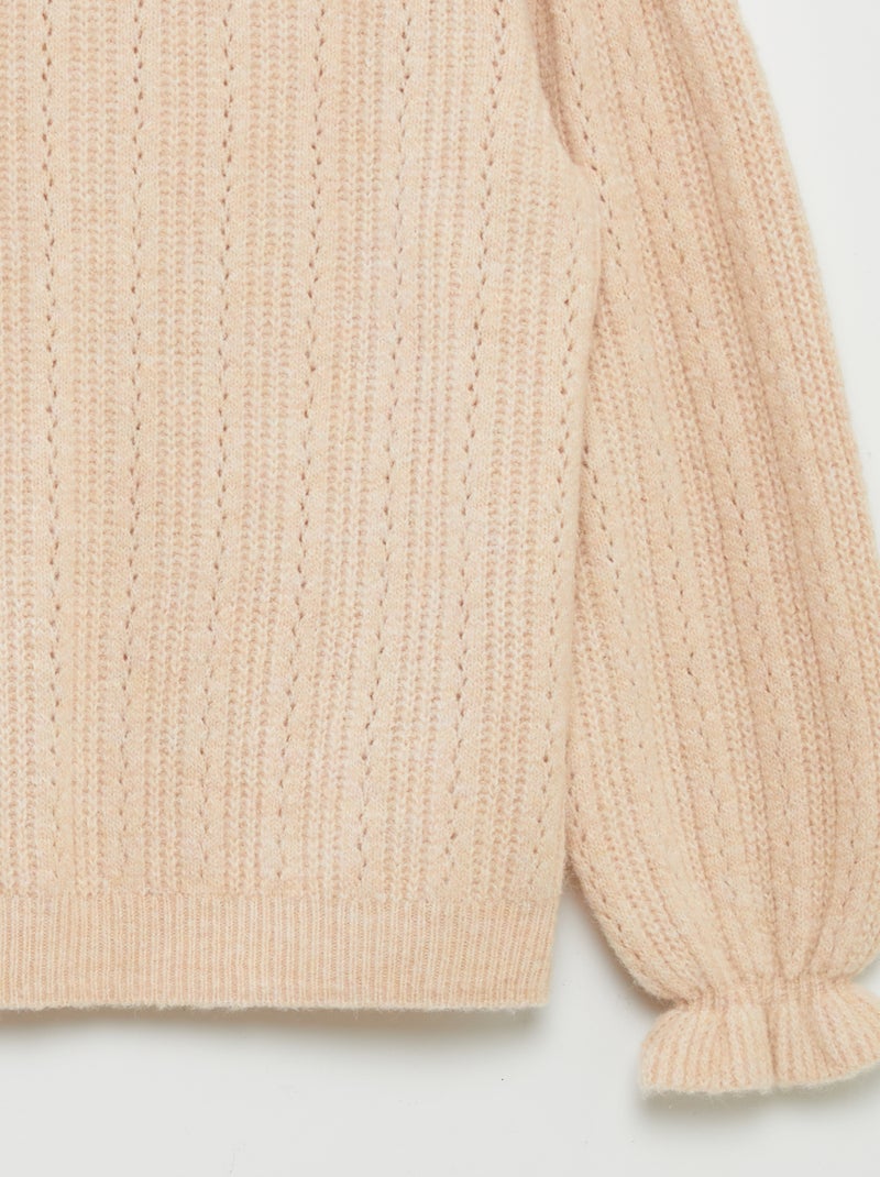 Pullover in maglia pointelle BEIGE - Kiabi