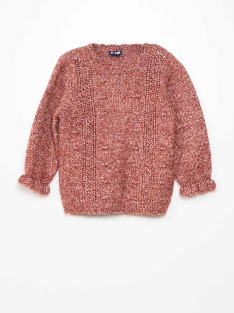 Pullover in maglia punto fantasia ROSSO - Kiabi