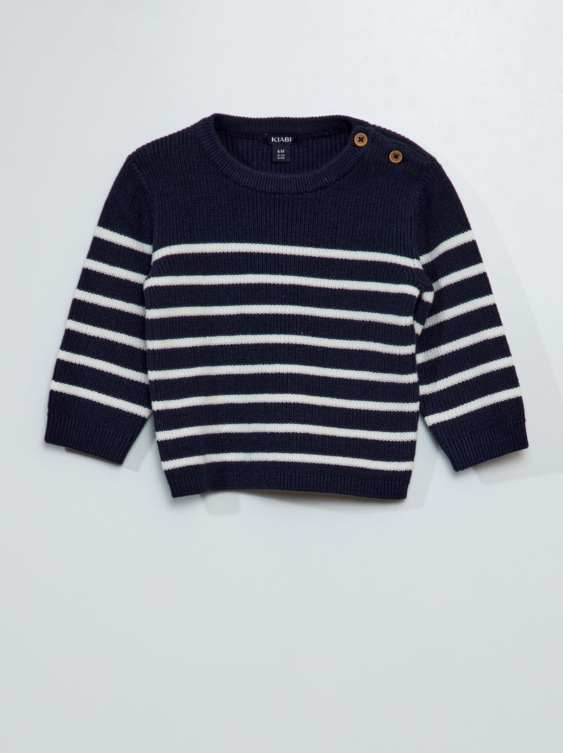 Pullover in maglia punto legaccio BIANCO - Kiabi