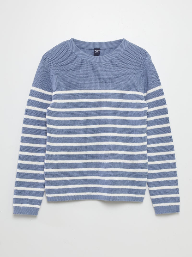 Pullover in maglia righe BLU - Kiabi