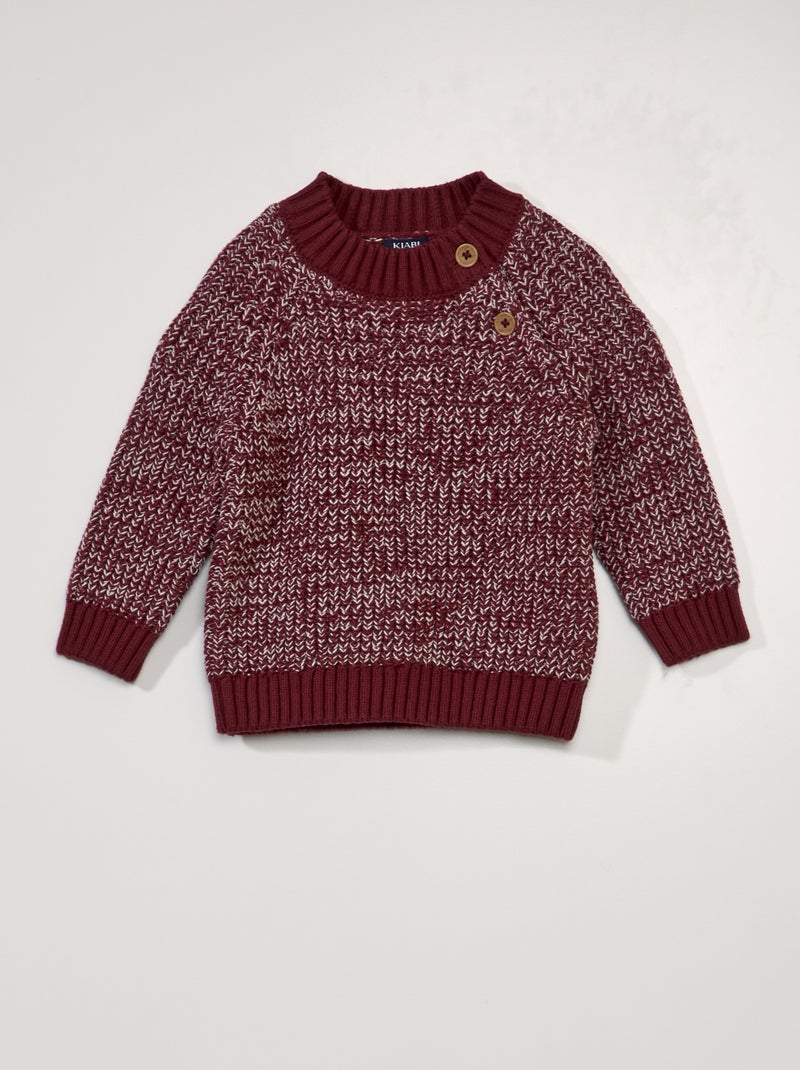 Pullover in maglia screziata - ROSSO - Kiabi