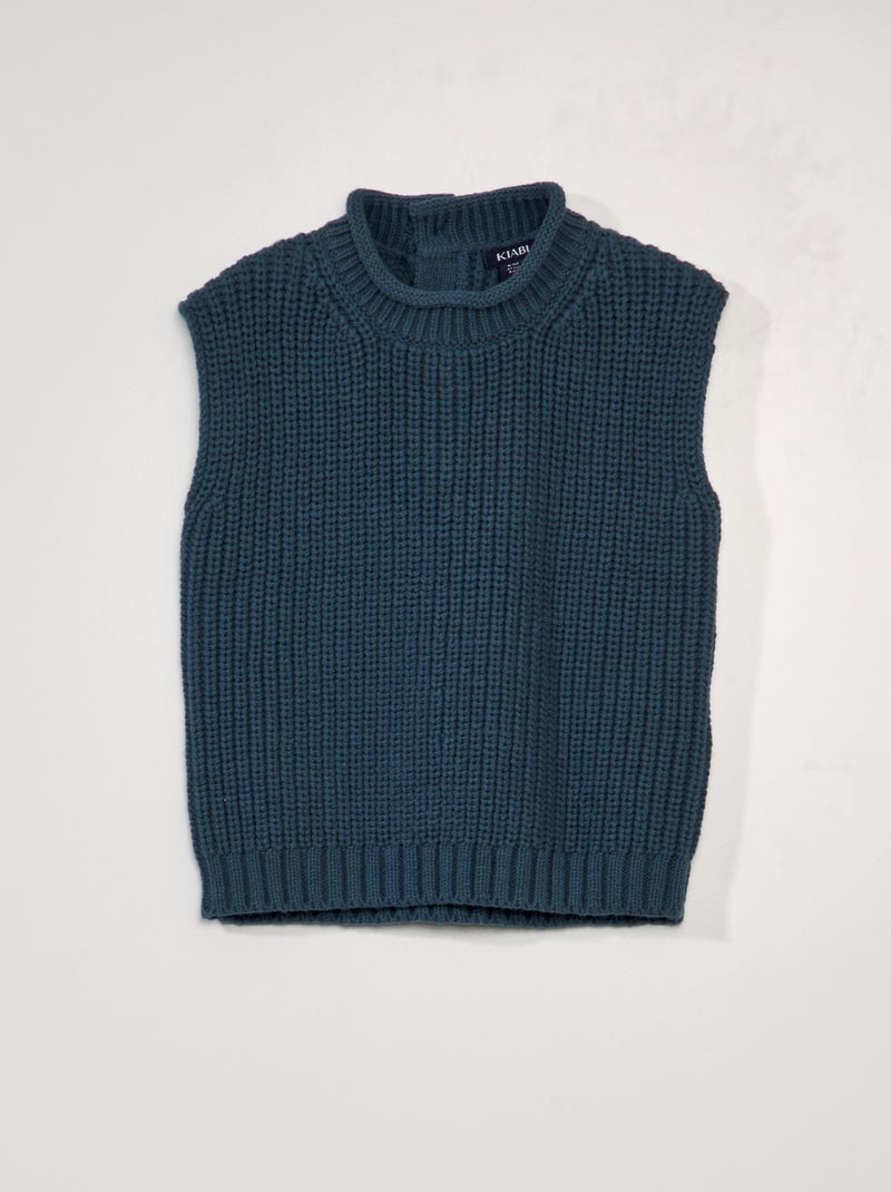 Pullover in maglia senza maniche Blu - Kiabi