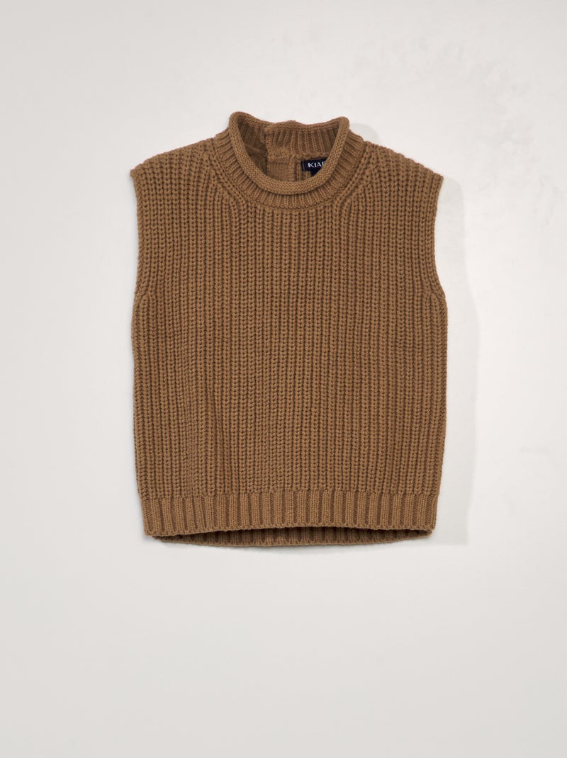 Pullover in maglia senza maniche Marrone - Kiabi