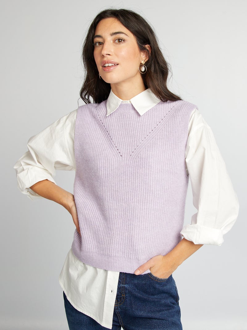 Pullover in maglia senza maniche VIOLA - Kiabi