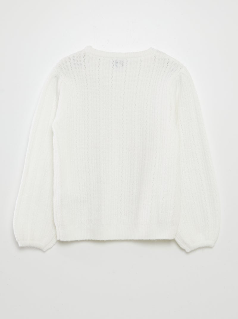 Pullover in maglia soffice fantasia BIANCO - Kiabi