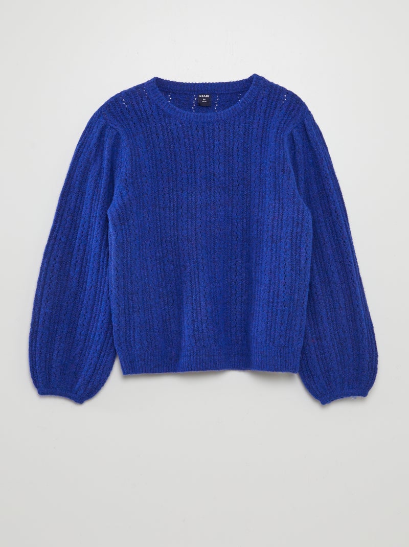 Pullover in maglia soffice fantasia blu - Kiabi