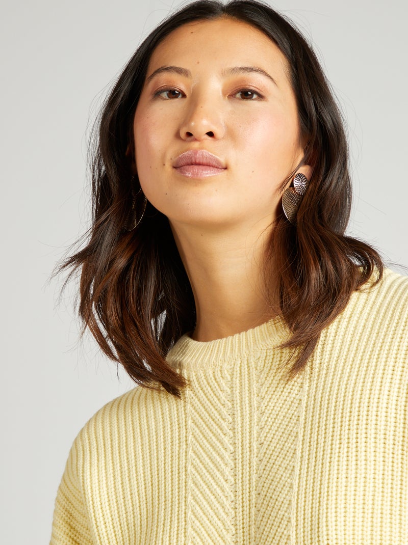 Pullover in maglia spessa GIALLO - Kiabi