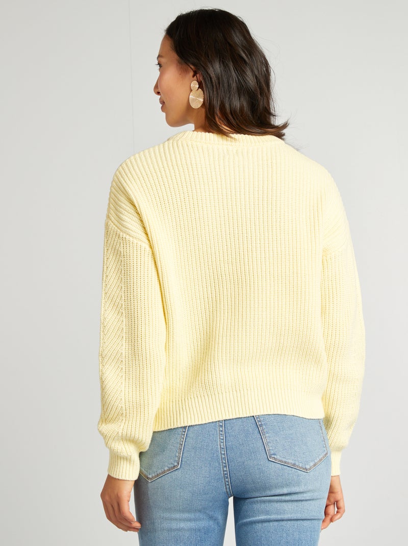 Pullover in maglia spessa GIALLO - Kiabi