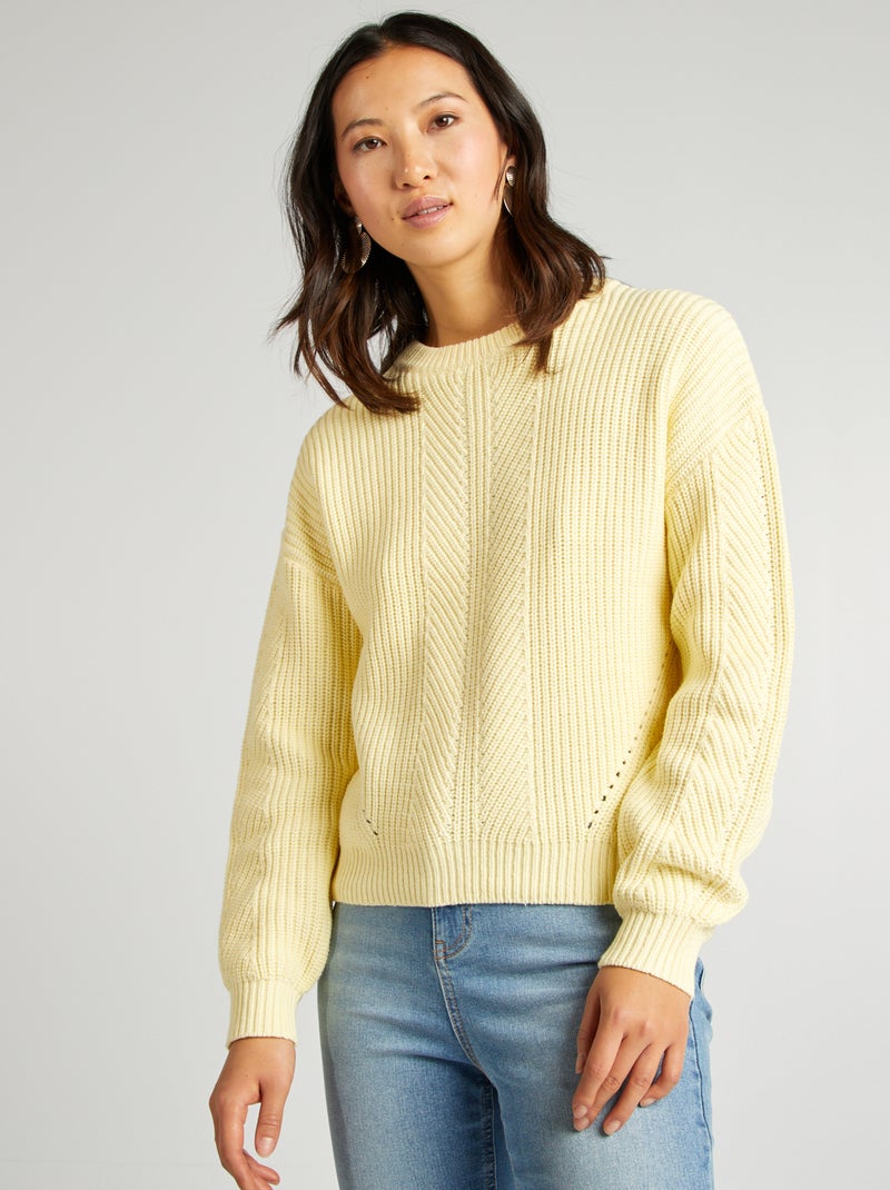 Pullover in maglia spessa GIALLO - Kiabi