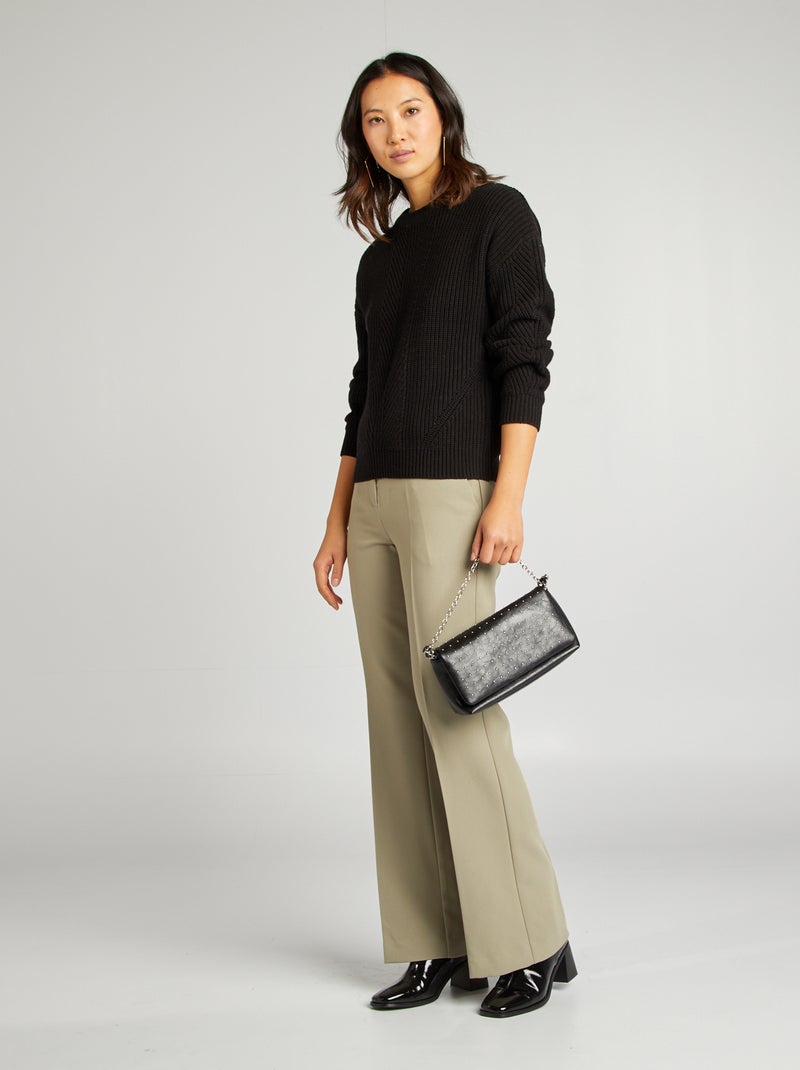 Pullover in maglia spessa nero - Kiabi