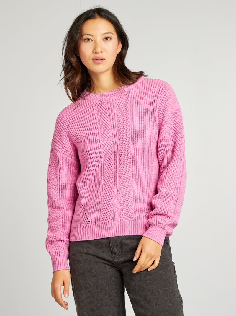 Pullover in maglia spessa ROSA - Kiabi