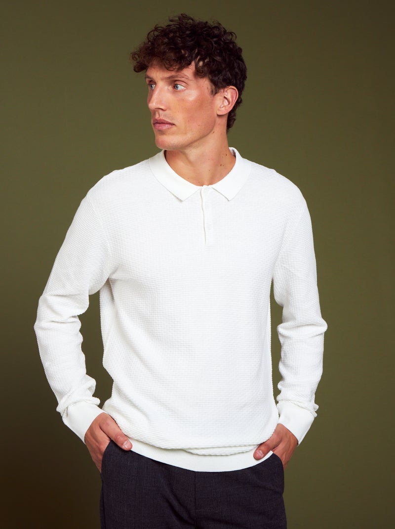 Pullover in maglia testurizzata Bianco - Kiabi