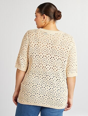 Pullover in maglia traforata