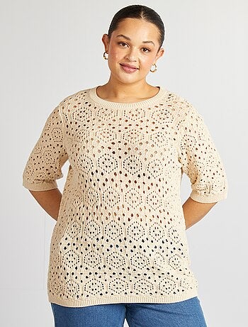 Pullover in maglia traforata