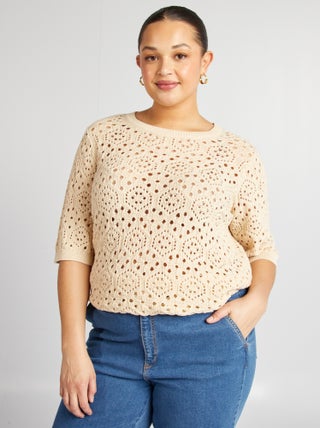 Pullover in maglia traforata