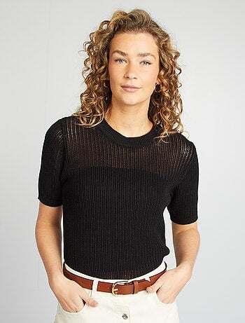 Pullover in maglia traforata