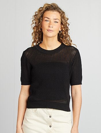 Pullover in maglia traforata