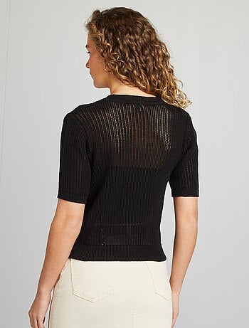 Pullover in maglia traforata