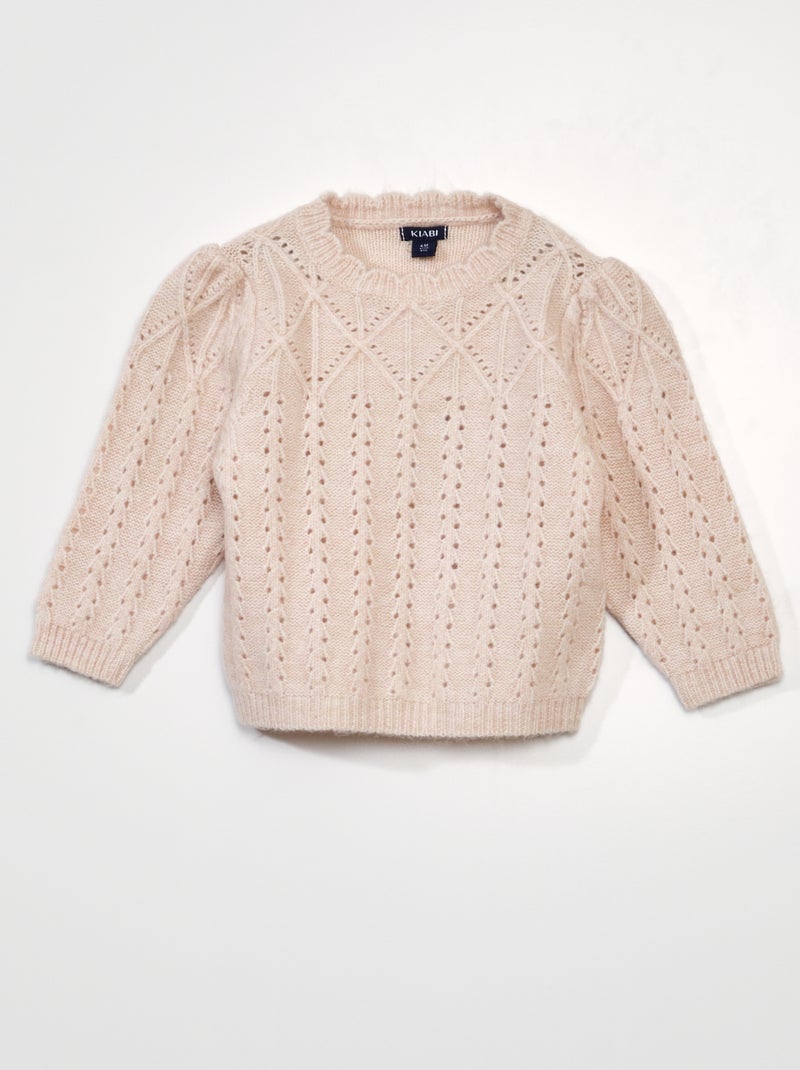 Pullover in maglia traforata ROSA - Kiabi