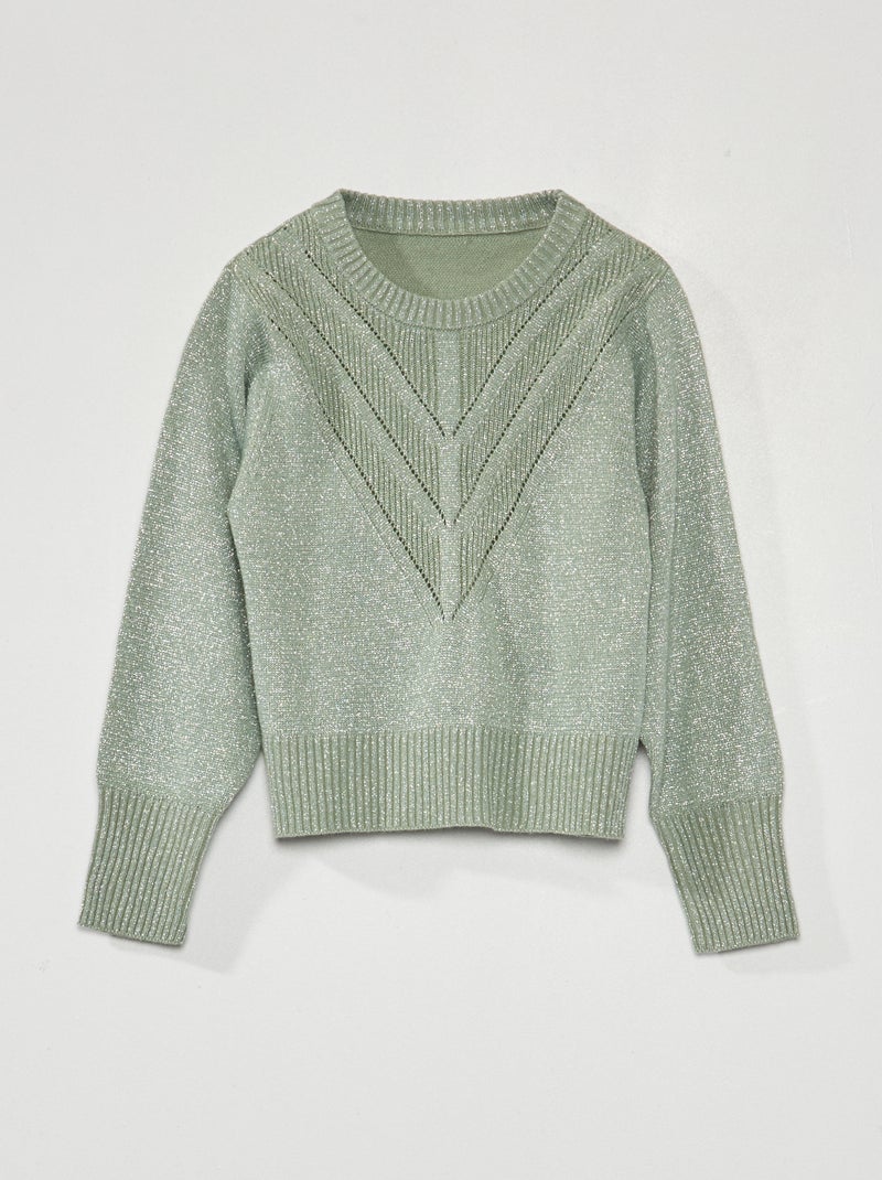 Pullover in maglia traforata VERDE - Kiabi