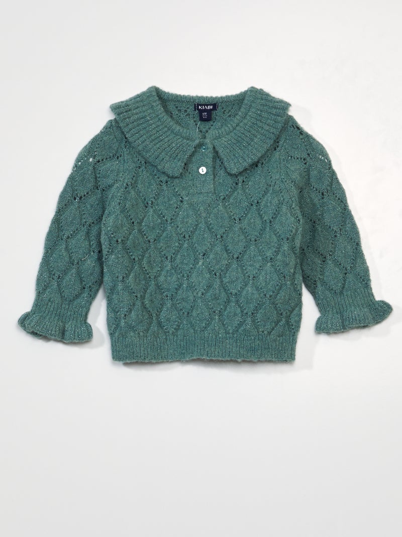 Pullover in maglia traforata VERDE - Kiabi