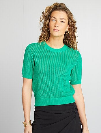 Pullover in maglia traforata