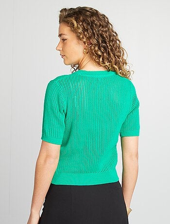 Pullover in maglia traforata