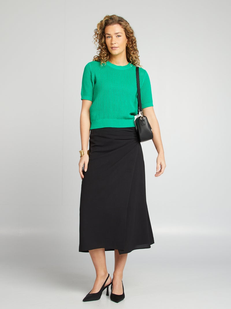 Pullover in maglia traforata VERDE - Kiabi