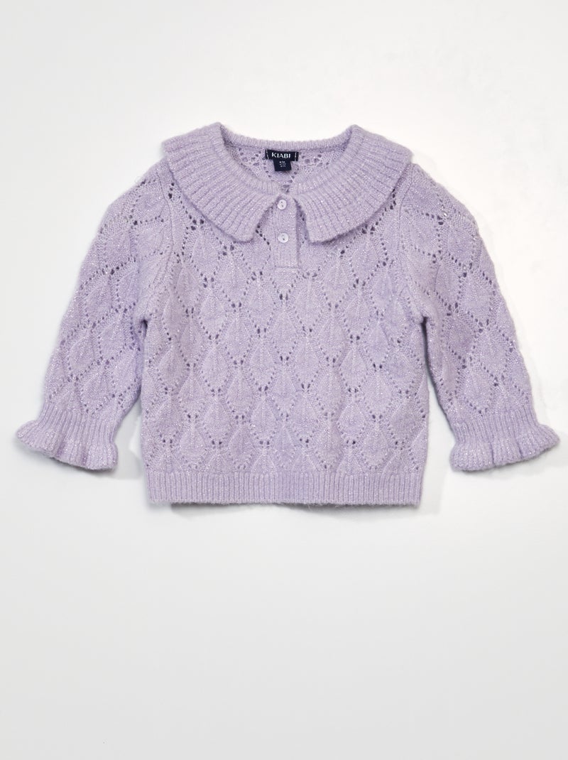 Pullover in maglia traforata VIOLA - Kiabi