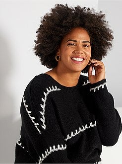 Pullover in maglia vaporosa dettaglio fantasia - Kiabi