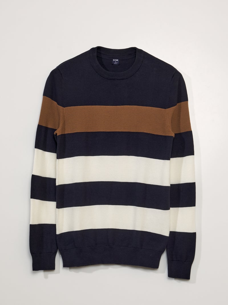 Pullover in maglina a righe BLU - Kiabi
