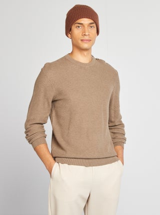 Pullover in maglina effetto nido d'ape