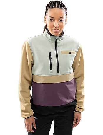 Pullover in pile a mezza zip donna donna vinicunca-w olive