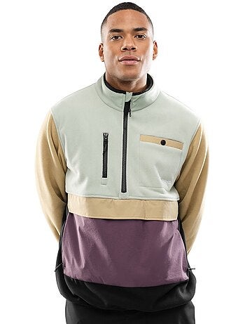 Pullover in pile a mezza zip uomo uomo vinicunca olive