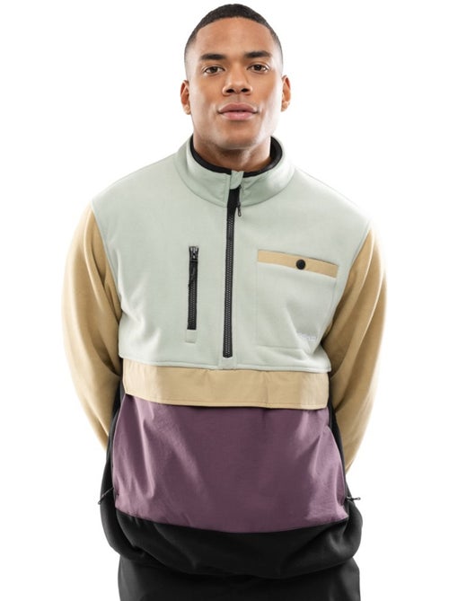 Pullover in pile a mezza zip uomo uomo vinicunca olive - Kiabi