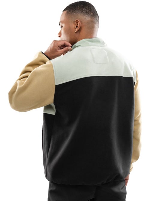 Pullover in pile a mezza zip uomo uomo vinicunca olive - Kiabi