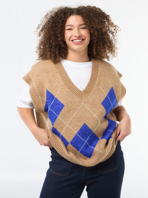 Pullover jacquard senza maniche - Kiabi